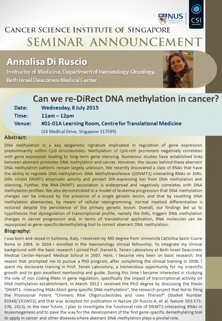 CSI Seminar Dr Annalisa Di Ruscio