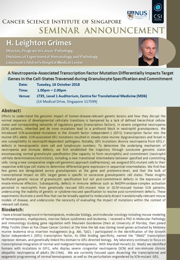 CSI Seminar H. Leighton Grimes NUS CSI