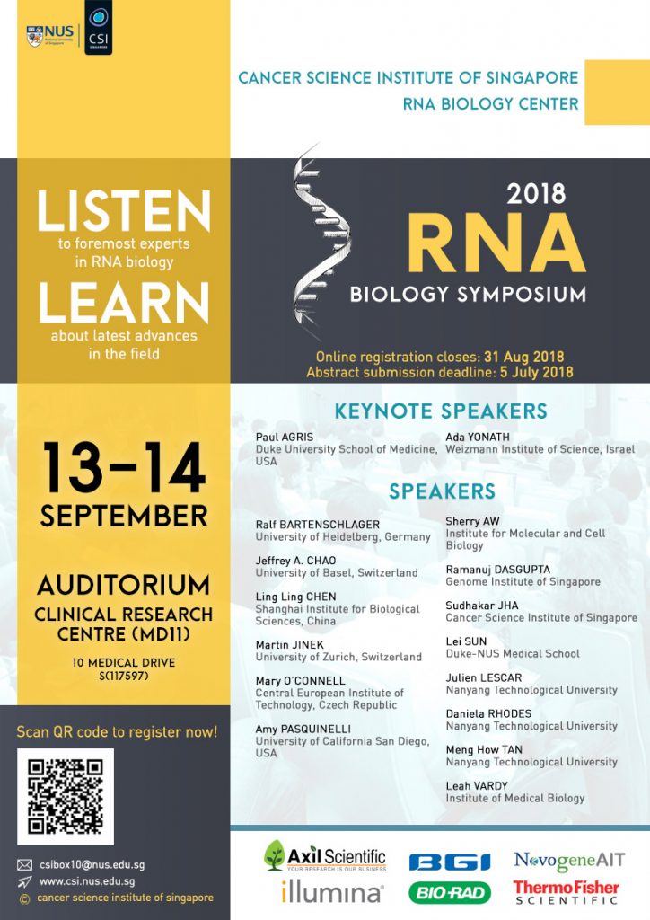 RNA Biology Symposium 2018 NUS CSI