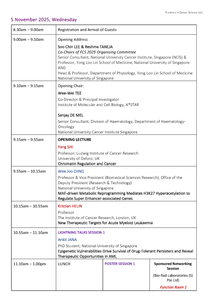 Cfsic Program FCS - NUS CSI