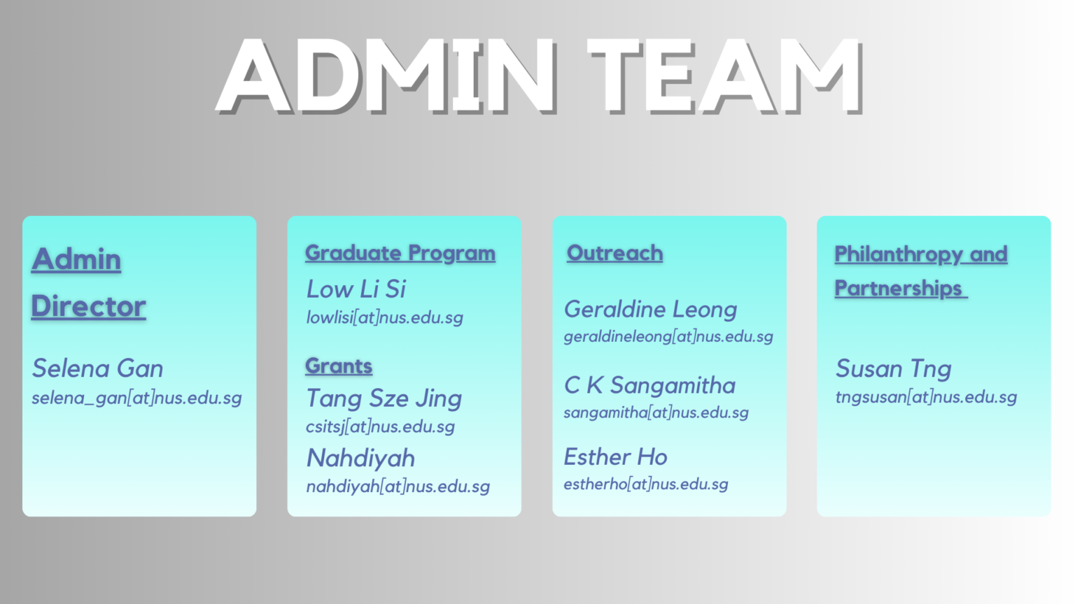 Admin Team - NUS CSI